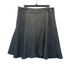 Dalia Collection Women Petite Wool Blend Herringbone A-Line Midi Skirt Size 14P